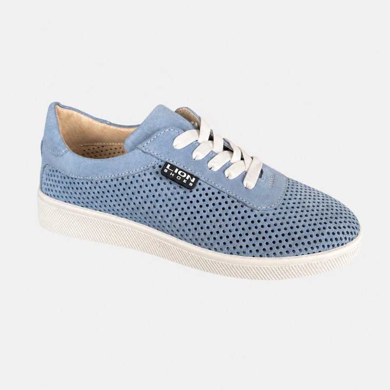 Жіночі мокасини Lion Shoes 12695-1 замшеві кольору джинс — 2650